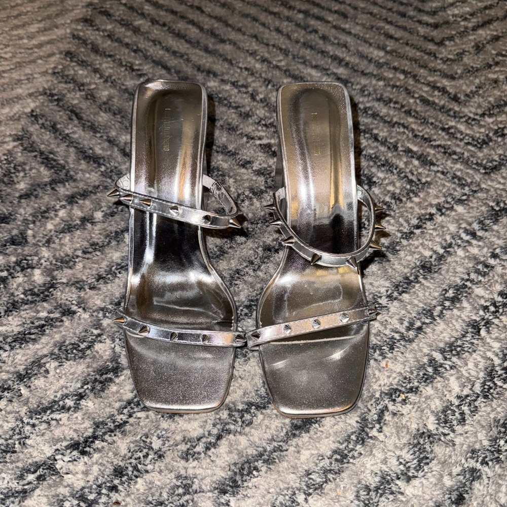 Silver Metallic PLT Heels